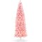 Best Choice Products Pink Pre-Lit Artificial Snow Flocked Pencil Christmas Tree Holiday Decoration